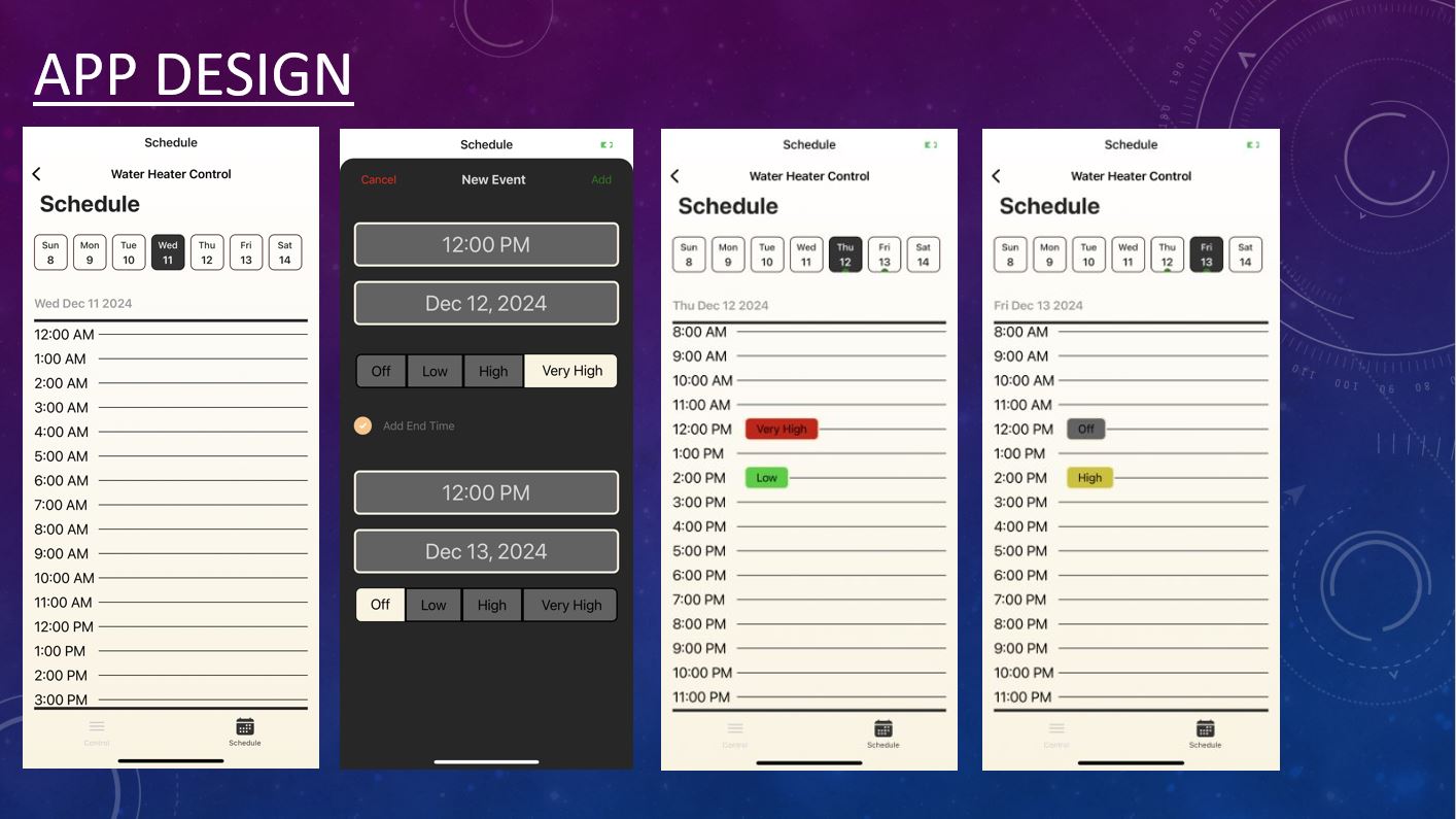 Scheule controls for smart device