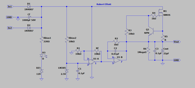 Circuit schematic of 5V power supply