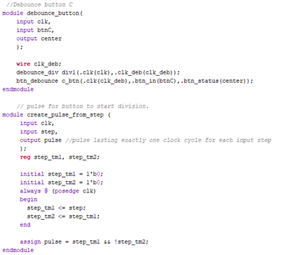 Debounce and pulse generation module
