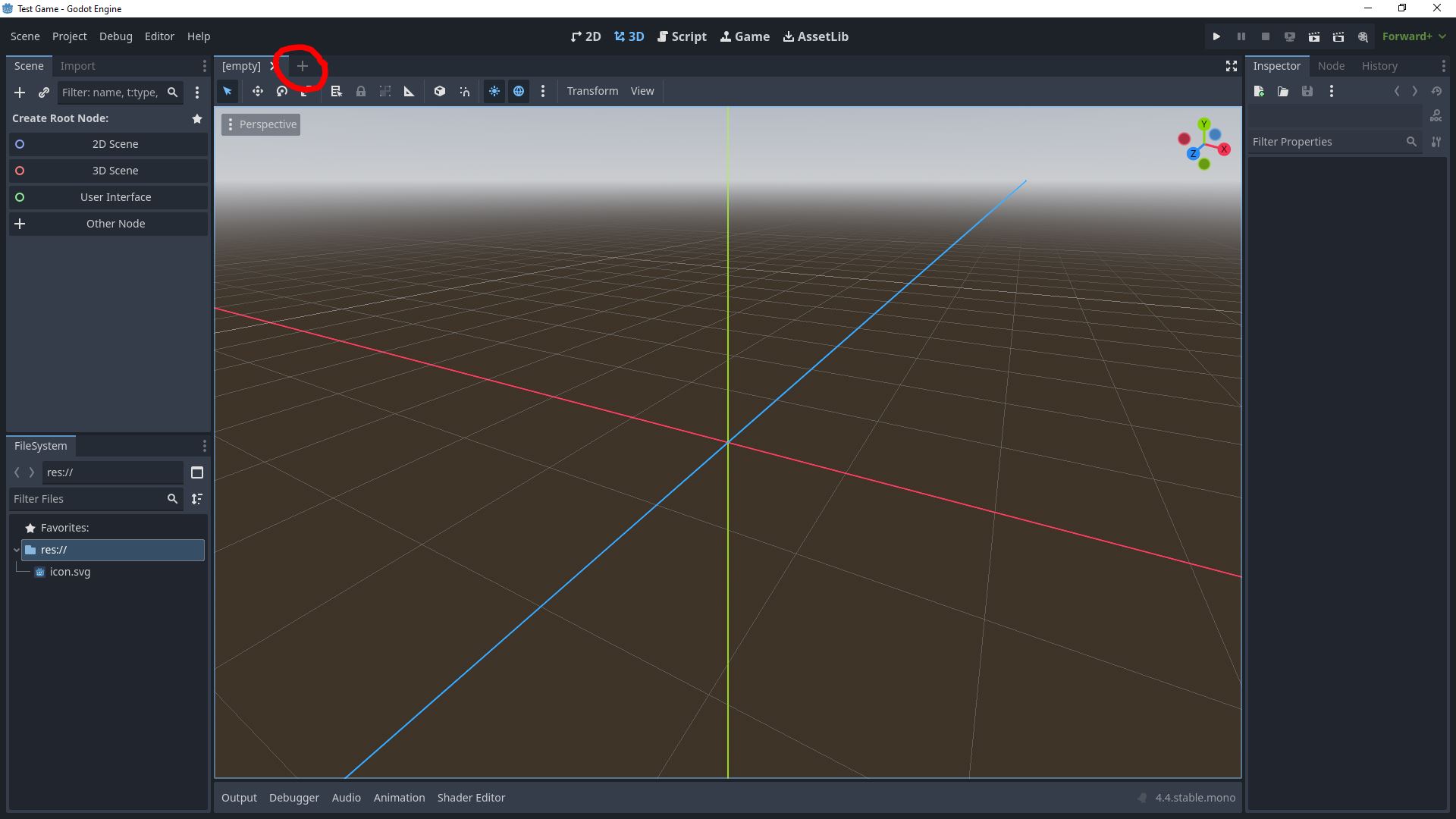 Screenshot of Godot Engine