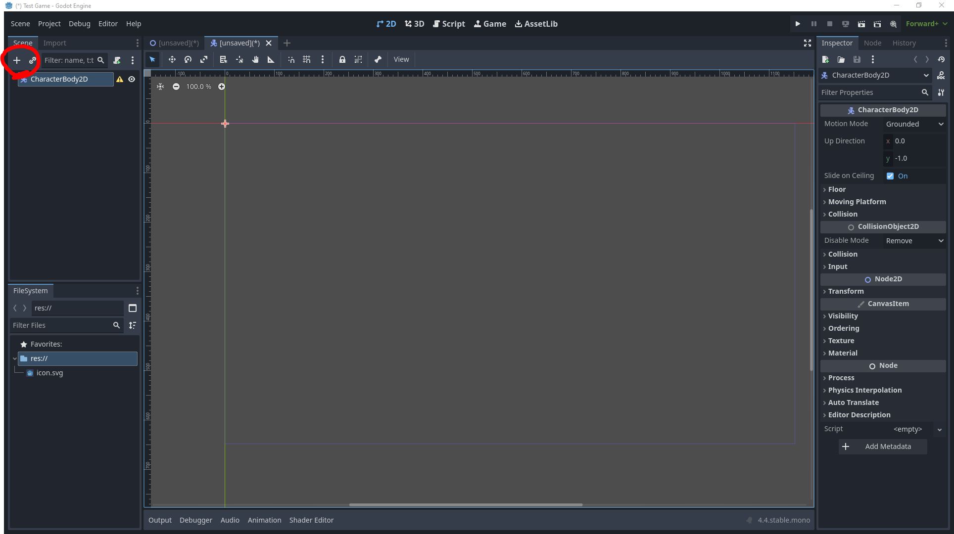 Screenshot of Godot Engine